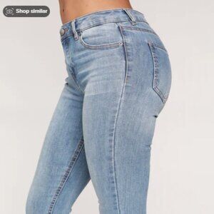 Fashion Nova Light Blue Denim Skinny Leg High Waist Jeans